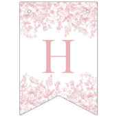 Pink Chinoiserie Vintage Floral Birthday Decor Vlaggetjes (Tweede vlag)