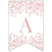 Pink Chinoiserie Vintage Floral Birthday Decor Vlaggetjes (Derde vlag)