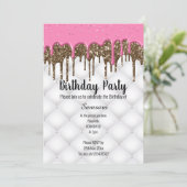 PINK CHOCOLAAT TUFTED CAKE ALL OCCASION BIRTHDAY 2 KAART (Staand voorkant)