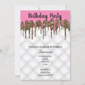 PINK CHOCOLAAT TUFTED CAKE ALL OCCASION BIRTHDAY KAART (Voorkant)