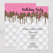 PINK CHOCOLAAT TUFTED CAKE ALL OCCASION BIRTHDAY KAART (Voorkant / Achterkant)