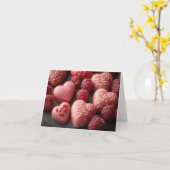 Pink Chocolate Hearts Valentijns's Groet Kaart (Gele Bloem)