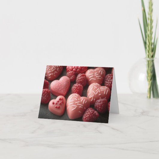 Pink Chocolate Hearts Valentijns's Groet Kaart (Voorkant)