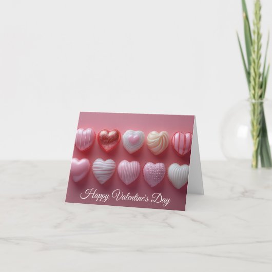 Pink Chocolate Hearts Valentijns's Groet Kaart (Voorkant)