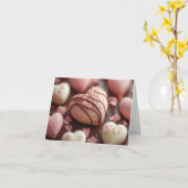 Pink Chocolate Hearts Valentijns's Groet Kaart (Gele Bloem)