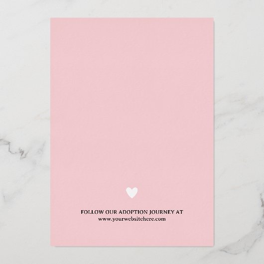 Pink Chosen Loved Introduction Folie Uitnodiging (Achterkant)