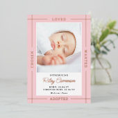 Pink Chosen Loved Introduction Folie Uitnodiging (Staand Voorkant)