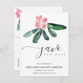 PINK CHRIST THORN BLOOM WATERVERF BEWAREN DE DATUM AANKONDIGINGSKAART (Voorkant / Achterkant)