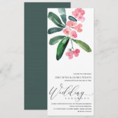 PINK CHRIST THORN CACTI BLOOM WATERVERF WEDING KAART (Voorkant / Achterkant)