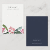 PINK CHRIST THORN GREEN PEONY EARRING DISPLAY VISITEKAARTJE (Voorkant / Achterkant)