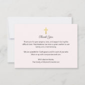 Pink Christian Funeral Memorial Cross Thank You Bedankkaart (Voorkant)