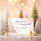 Pink Christmas Baby Deer Hoe groot is mama's buik Informatiekaartje