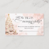 Pink Christmas Baby Deer Hoe groot is mama's buik Informatiekaartje (Voorkant)