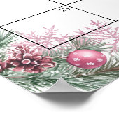 Pink Christmas Baby Shower Guess Due Date Calendar Poster (Hoek)