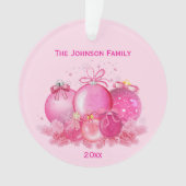 Pink Christmas Balls Ornament  (voorkant)
