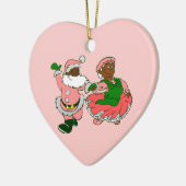  pink christmas black santa claus wife  keramisch ornament (Links)