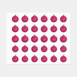 PINK CHRISTMAS BUBBLE LABELS