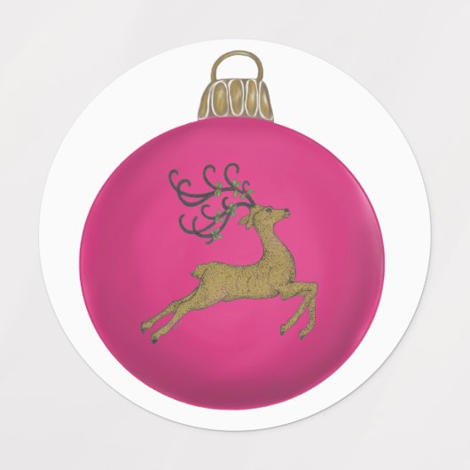 PINK CHRISTMAS BUBBLE LABELS (Design 2)