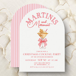 Pink Christmas Cocktail Party Invitation Kaart