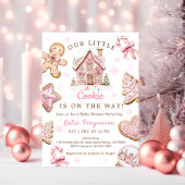 Pink Christmas Cookie Baby shower Girl Kaart
