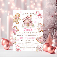 Pink Christmas Cookie Baby shower Girl