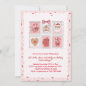 Pink Christmas Cookie Exchange Kaart (Voorkant)