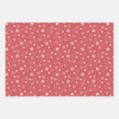 Pink Christmas Forest Village Birds Snowflakes Inpakpapier Vel (Voorkant 3)