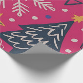 Pink Christmas fun Cadeaupapier (Hoek)