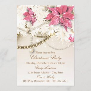 Pink Christmas Garland uitnodiging voor een fees