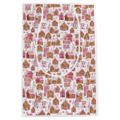 Pink Christmas Gift Bag – Unique Holiday Wrapping Medium Cadeauzakje (Voorkant)