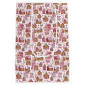 Pink Christmas Gift Bag – Unique Holiday Wrapping Medium Cadeauzakje (Achterkant)