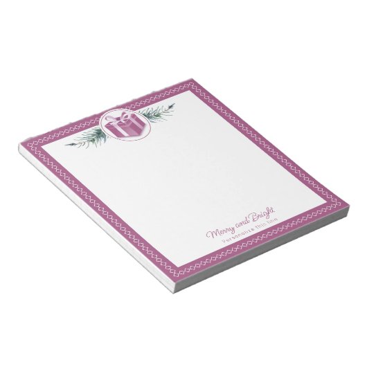 Pink Christmas Gift Personalized Notitieblok (Schuin)