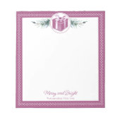 Pink Christmas Gift Personalized Notitieblok (Voorkant)