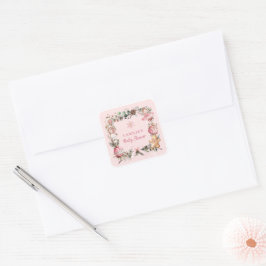 Pink Christmas Girl Baby shower Vierkante Sticker