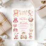 Pink Christmas Girl Collage Baby shower Kaart<br><div class="desc">Dit feestelijke baby showers ontwerp barst van de vakantievreugde, met een collage van met de hand beschilderde roze elementen - van knuffelige winterdieren en gezellige outfits tot cupcakes, speelgoed en een dromerige wiegjes scene. Zachte blush tonen en waterverf texturen creëer een speels en hartverwarmend feest voor het verwelkomen van een...</div>