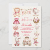 Pink Christmas Girl Collage Baby shower Kaart (Voorkant)