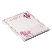 Pink Christmas Girls Snowman Winter Party Notitieblok (Schuin)