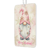 Pink Christmas Gnome Gold Snowflakes Luchtverfrisser (Links)