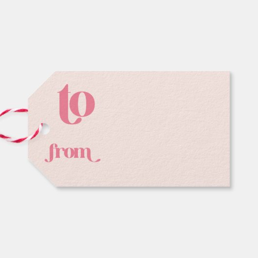 Pink Christmas Groovy Modern Retro Cadeaulabel (Achterkant Horizontaal)