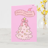 Pink Christmas Kaart (Gele Bloem)