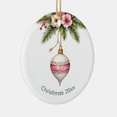 Pink  Christmas Keramisch Ornament (Rechts)