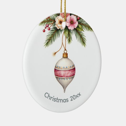 Pink  Christmas Keramisch Ornament (Rechts)