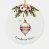 Pink  Christmas Keramisch Ornament (Voorkant)