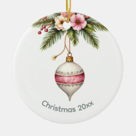 Pink  Christmas Keramisch Ornament