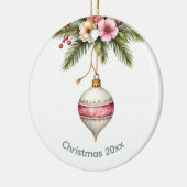 Pink  Christmas Keramisch Ornament (Links)