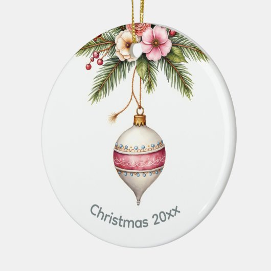 Pink  Christmas Keramisch Ornament (Links)