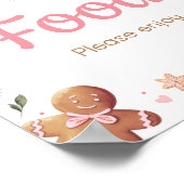 Pink Christmas Little Cookie Baby shower Eten Poster (Hoek)