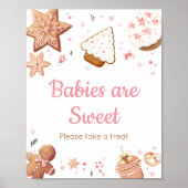 Pink Christmas Little Cookie Baby's zijn zoet Poster (Voorkant)