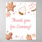 Pink Christmas Little Cookie Bedankt voor je komst Poster (Voorkant)