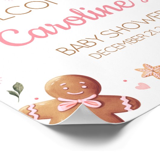 Pink Christmas Little Cookie Welkom Poster (Hoek)